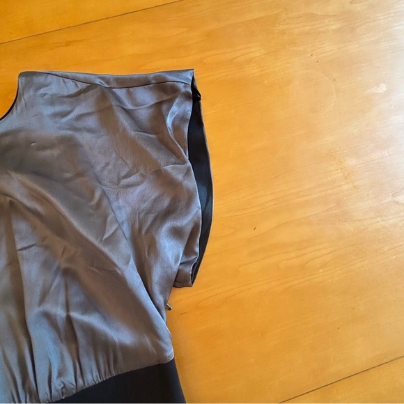 Coast 10 elegant black color block slim waste silk top cocktail dress - Picture 4 of 15